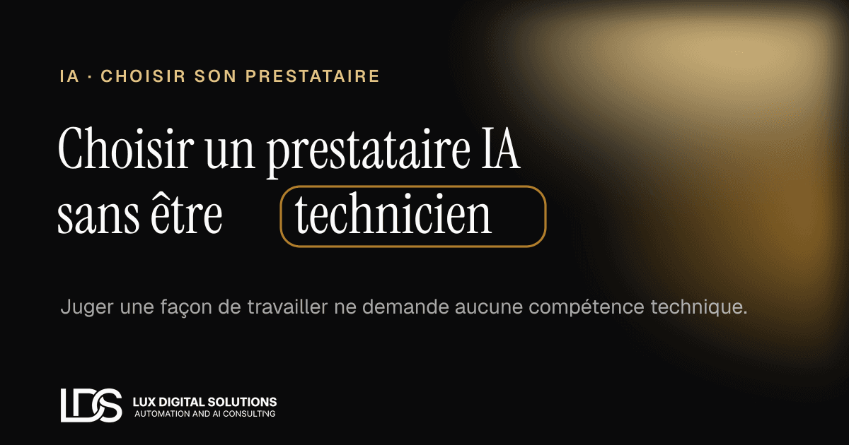 Choisir un prestataire IA sans être technicien